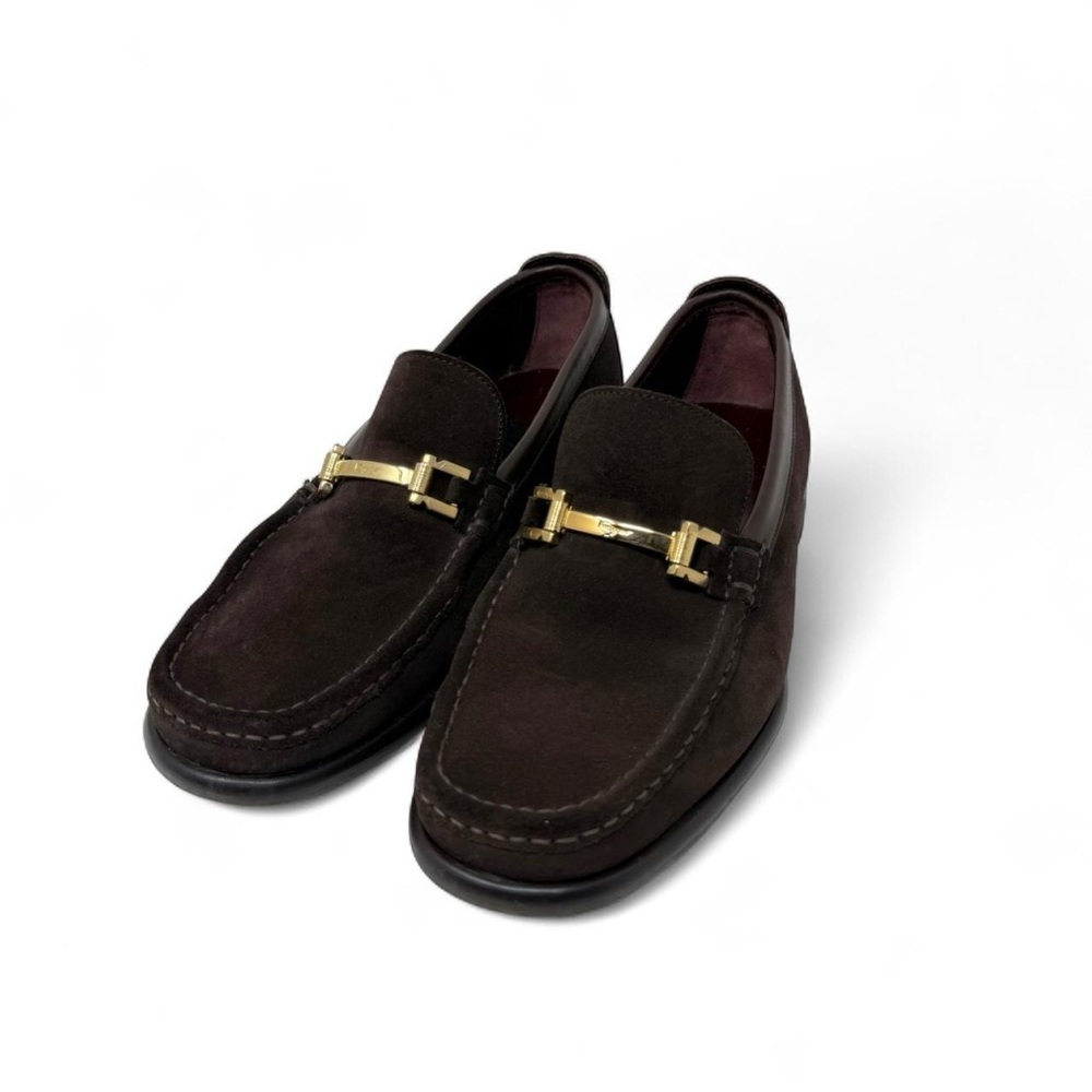 Salvatore Ferragamo Dark Brown Loafers with Gold Detail